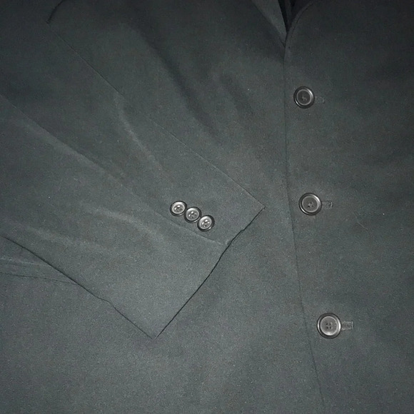 CLAIBORNE suit blazer jacket black formal 3 button flower buttonhole size 44L - Picture 4 of 12